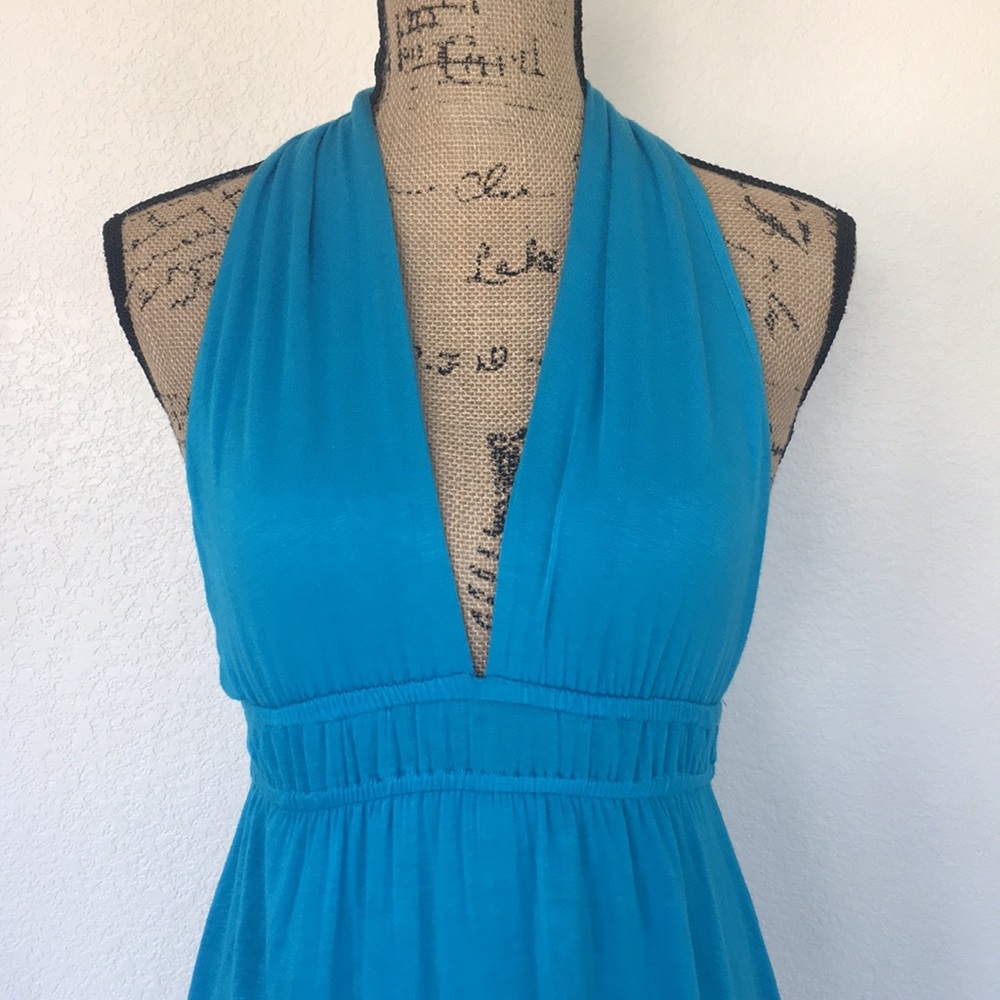 Elan Blue slinky Dress size small - Picture 2 of 6